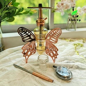 Chicha en métal de luxe de style arabe, élégante, portable, pour l'extérieur, la voiture, les voyages, la plage, le camping - Product Image 1