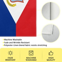 Taplak Meja Poliester Kustom Bendera Saint Martin, Taplak Meja Melindungi Permukaan Meja dari Kotoran untuk Makan Sehari-hari, Pesta