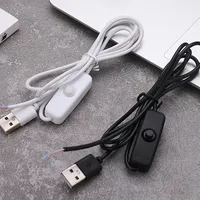 Câble d'alimentation 5V 15M USB mâle vers 2 fils avec bouton en plastique pour ruban LED 2A, ampoule, lampe, éclairage DIY