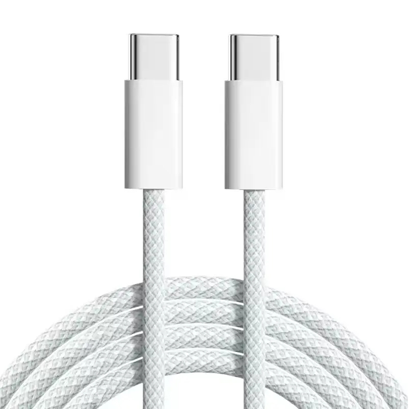 White for braided type c cable
