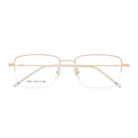 35001 Monturas de Gafas para Hombre, Diseño Ligero y Duradero en Color, para Uso Diario, Montura Semi-Rimless Cuadrada