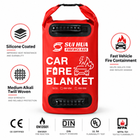 Couverture anti-feu pour véhicule en silicone 430 GSM, fibre de verre 160G, silicone testé DIN pour la lutte contre les incendies de voitures électriques