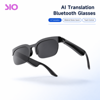 Lunettes de traduction intelligentes légères avec IA, son stéréo bilatéral, commande tactile, IPX4, pour les affaires et les voyages