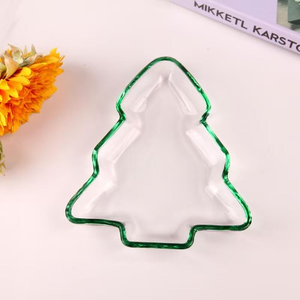 Plato de fruta de cristal hecho a mano patrón tradicional árbol de Navidad plato de salsa plato de decoración <span class=keywords><strong>del</strong></span> hogar - Product Image 3