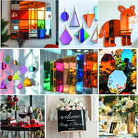 Plaques acryliques miroir noires réfléchissantes 3 mm (1/8 po) d'épaisseur, 12x16 pouces (12x12'') en PMMA pour l'artisanat DIY et l'affichage artistique