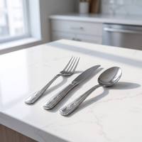 Ensemble de couverts en acier inoxydable personnalisé avec manche long miroir, couteau, fourchette, cuillère, vaisselle pour mariage, banquet, hôtel, restaurant