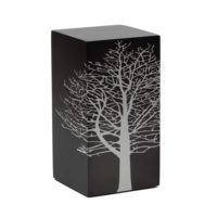 Urne funéraire en acier inoxydable noir de haute qualité, motif arbre de vie, pour accessoires de cercueil et souvenirs funéraires pour adultes