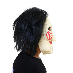 Movie-Themed Saw Tùy Chỉnh Đầy Đủ Đầu Mặt Nạ Bất Buồn Cười Cao Su Cho Đảng Halloween Cosplay Trang Phục Chất Liệu Lụa - Product Image 2