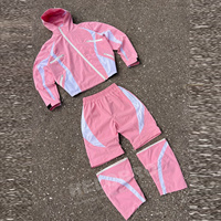 Ensemble de survêtement coupe-vent en nylon avec logo personnalisé, pantalon de jogging respirant, veste imperméable et coupe-vent, ensemble deux pièces pour hommes
