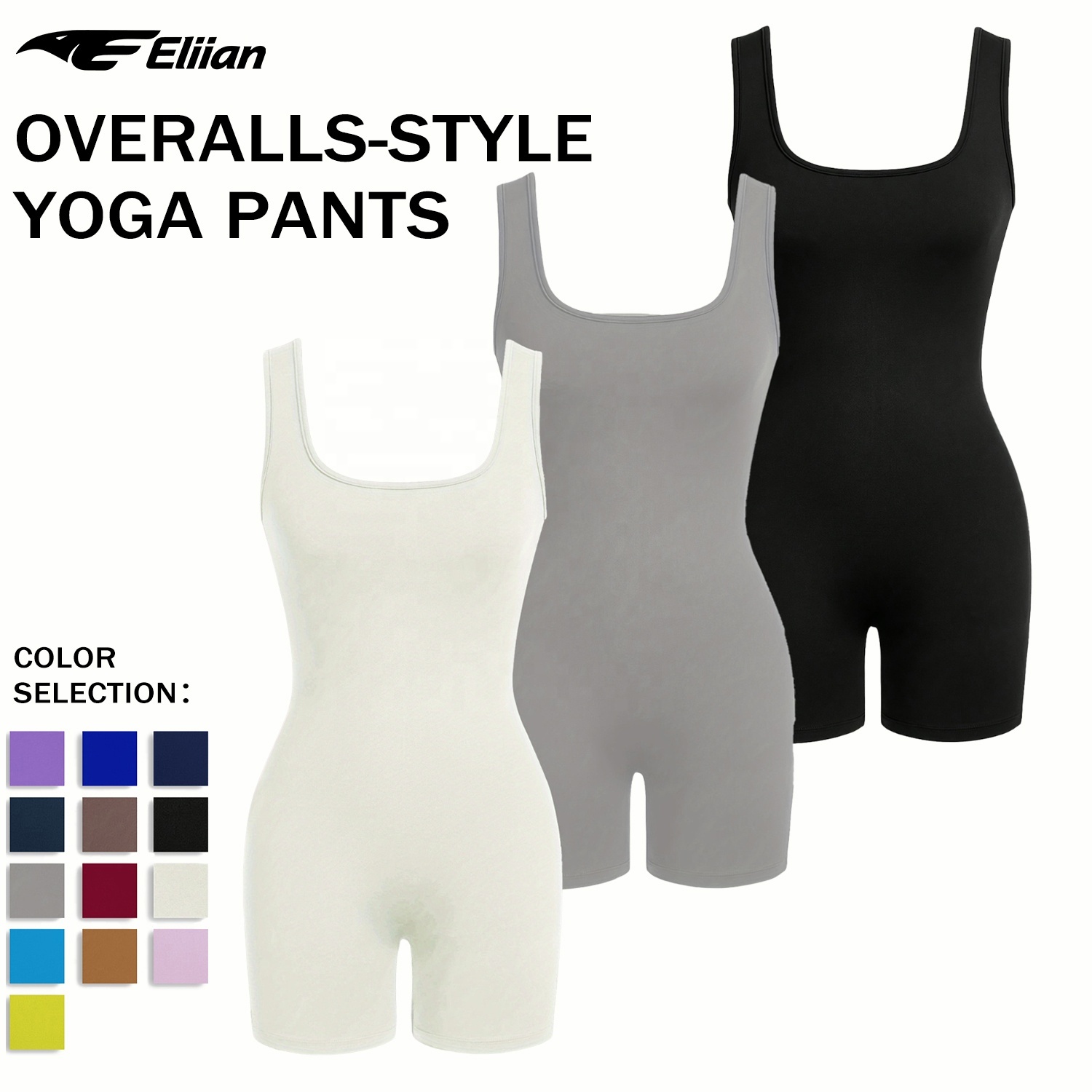 Custom Women Yoga Jumpsuit Seamless High Stretch Breathable Quick Dry Fitness Gym Workout Outfit Spaghetti Strap Crew Neck