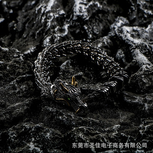 Pulsera de Dragón de Acero de Titanio para Hombre, Estilo Retro Punk, Chapado en Oro Oscuro, Diseño Animal, Joyería de Regalo CE621 - Product Image 4