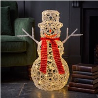 Lampes de jardin d'extérieur N-CONCEPT, sculpture décorative en forme de bonhomme de neige en acrylique LED, lampe de paysage pour cour, patio, pelouse