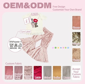 Conjunto <span class=keywords><strong>de</strong></span> Ropa <span class=keywords><strong>para</strong></span> Niña Pequeña <span class=keywords><strong>de</strong></span> 2 Piezas Personalizado <span class=keywords><strong>de</strong></span> Fábrica, Top con Mangas Abullonadas y Estampado <span class=keywords><strong>de</strong></span> Letras, Pantalones <span class=keywords><strong>de</strong></span> Campana <span class=keywords><strong>de</strong></span> Terciopelo, Conjunto <span class=keywords><strong>de</strong></span> Ropa <span class=keywords><strong>para</strong></span> Niña Pequeña - Product Image 2