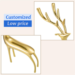 Esculturas de Latón Personalizadas, Figuras de Animales de Ciervo Dorado, Estatuas de Ciervo de Metal, Adornos Navideños para Centros de Mesa, Decoración del Hogar - Product Image 3