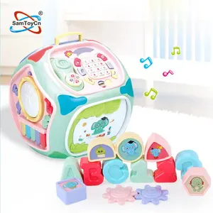 Multiaspect Cube Houses Baby Activity Puzzle Music Piano Drum Phone Shape Sorter Other Educational Toys for 1 Year Old