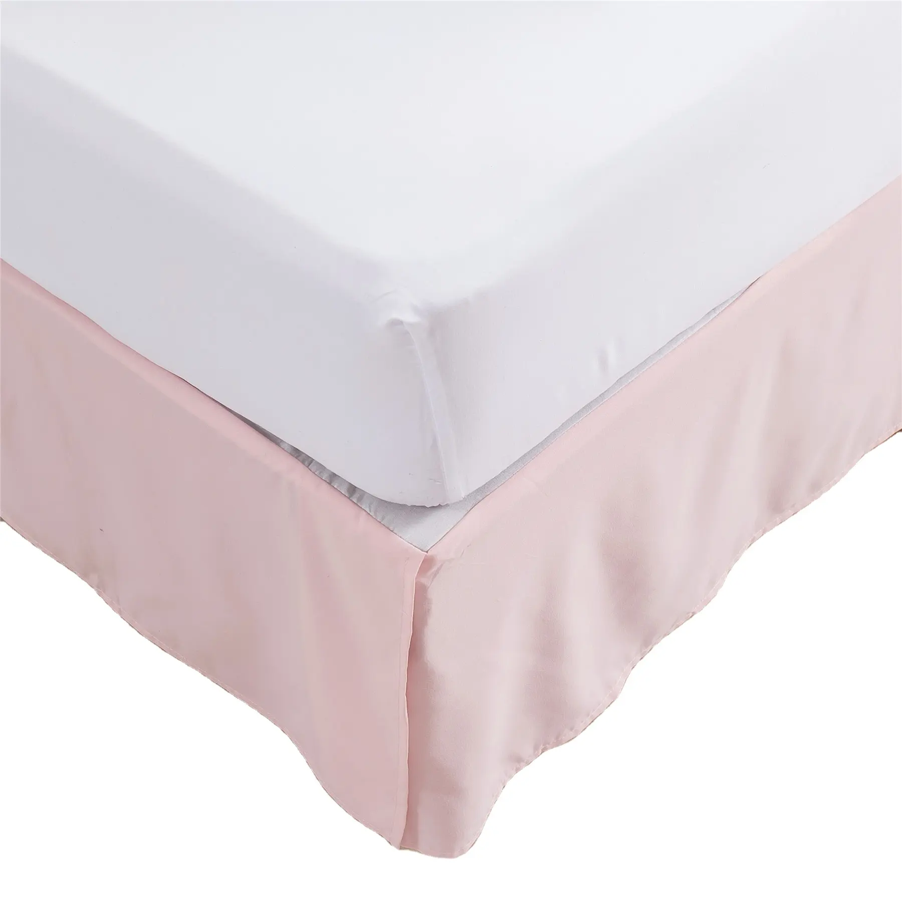 Falda de cama de microfibra de Venta caliente de lujo colores sólidos colcha súper suave