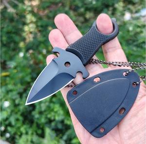 سكين جيب محمول صغير للاستخدام الخارجي مع حلقة للرقبة وشفرة ثابتة للبقاء على قيد الحياة مع غمد - Product Image 1