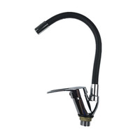 Robinet de cuisine coloré à raccord universel, noir, pour eau froide et chaude, pour évier, style minimaliste moderne, en céramique