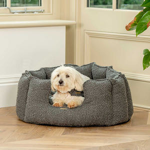 Premium Pet yatak tedarikçisi toptan özel popüler Boucle Pet yatak yuvarlak Bolster köpek yuva yatak ile su geçirmez alt - Product Image 6