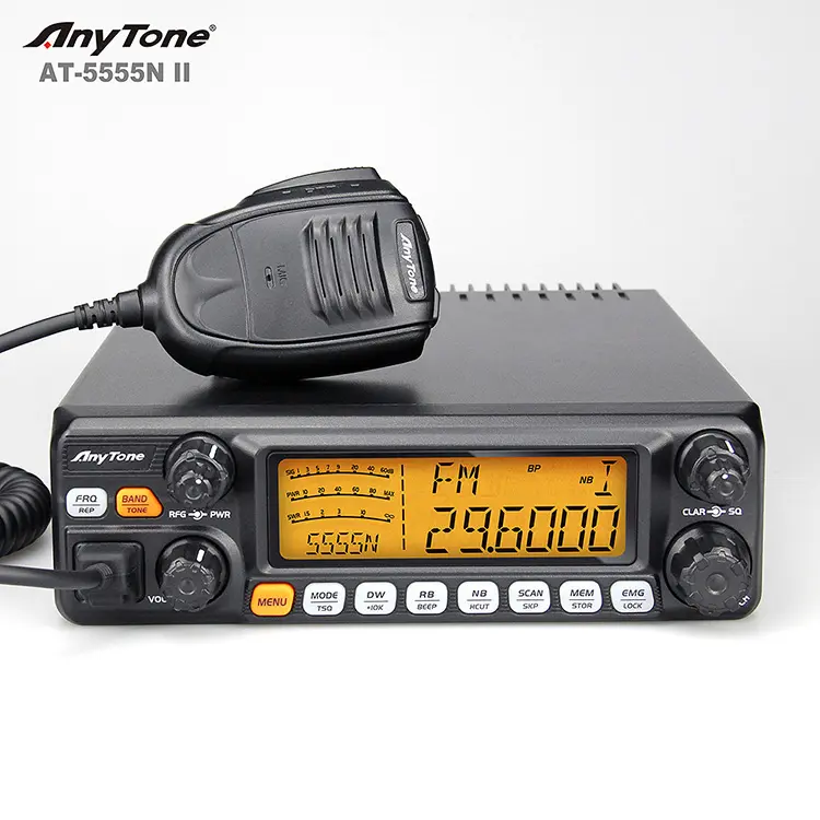 AnyTone-Radio CB de alta potencia 5555N II 60W SSB, 27mhz, con Radio CB de largo alcance, 25.615 ~ 30.105MHz, montada en el vehículo