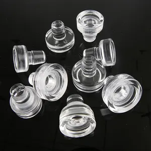 Custom Shape Fancy Glass Stopper with Lid for Whisky Brandy Disposable Bottle Caps for Wine Bottles