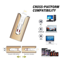 3 en 1 Otg teléfono inteligente Usb Flash Dive metal pull-push Usb 2,0 Memory Stick Key Phone Pendrive con logotipo personalizado