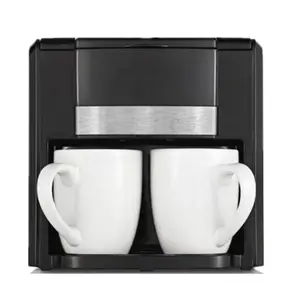 Mini çift fincan kahve makinesi seyahat sıcaklık sensörü ile ev için 2 fincan soğuk demlemek kahve makinesi