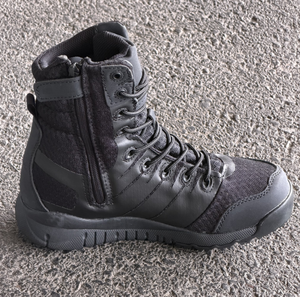 dfrb01 709 Tactical <b>Boots</b> Men's High Top Waterproof Outdoor All Seasons Black Leather Mesh Breathable <b>Hiking</b> Shoes - Product Image 5