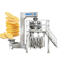 Machine d'emballage verticale automatique double pour pop-corn, maïs soufflé et chips, type VFFS, pour sachets oreillers