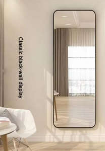 Miroir mural en verre avec cadre noir, forme personnalisée moderne pour la décoration de la maison, de la salle de bain et de la chambre à coucher - Product Image 5