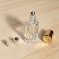 Flacon en verre octogonal transparent pour huile de parfum Oud Arabe Attar, 3ml, 6ml, 12ml, avec logo personnalisé et coffret cadeau