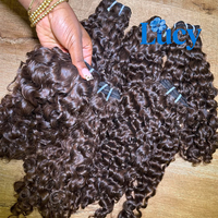 Cheveux naturels bruts ondulés, provenant d'un seul donneur, vente en gros, avec closure frontale en dentelle HD, cheveux bouclés birmans bruts, extensions à bandes adhésives, à clips, à crocheter, demi-perruque