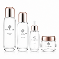 Flacon de lotion en verre transparent Firdaus Premium, taille personnalisée 100 ml, 150 ml, 200 ml, emballage pour soins de la peau avec pompe distributeur