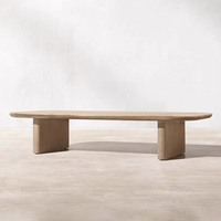 Ensemble de canapés d'extérieur en teck au design contemporain avec table basse, ensemble de meubles de jardin pour hôtel, villa