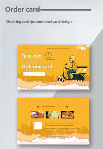 Carte <span class=keywords><strong>de</strong></span> menu personnalisée imprimée, design <span class=keywords><strong>de</strong></span> chef <span class=keywords><strong>de</strong></span> cuisine jaune en dessin animé, carte-cadeau alimentaire en papier pour la promotion des restaurants - Product Image 4