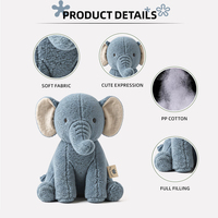Peluche Éléphant Mignon à Grandes Oreilles en Coton PP Anti-Stress pour Bébé, Jouet pour Machine à Griffes, Logo Personnalisé, ODM, OEM, Cadeau