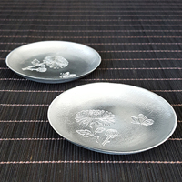 Sous-verre circulaire en étain pur, isolant thermique et antidérapant, pour plateau à thé, porte-tasse, accessoires de cérémonie du thé Kung Fu