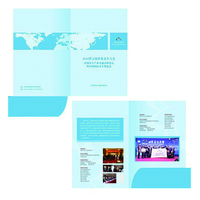 Carpeta de Bolsillo con Corte Personalizado, Ranura para Tarjetas de Visita, para Marketing Corporativo, Impresión Offset, Papel Couché
