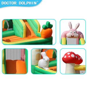 Docteur dauphin nouveau Design sûr et durable mignon lapin videur cavalier enfants <span class=keywords><strong>gonflable</strong></span> rebond maison usage domestique avec toboggans - Product Image 2