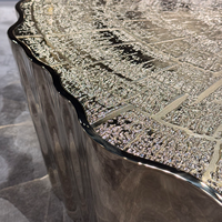 Meubles sur mesure haut de gamme, table basse artistique sculpturale de luxe Eden, table centrale moderne dorée pour salon