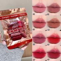 Ensemble de rouges à lèvres capsules 8 couleurs effet brume, tons doux, longue tenue, anti-transfert, format voyage, fini mat, vente en gros