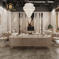 Ensemble Canapé 1+2+3 Design Luxe Italien Léger, Pieds en Acrylique de Haute Qualité et Tissu Velours pour Salon