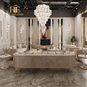 طقم كنب بتصميم إيطالي فاخر وخفيف 1+2+3 من قماش المخمل بأرجل أكريليك عالية الجودة، أثاث لغرفة المعيشة - Product Image 2