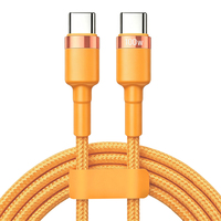 Kabel Data USB-C ke USB-C 5A 100W QC3.0 PD Pengisian Cepat Kabel Telepon Berlapis Tembaga Murni 1M 2M untuk Laptop, Ponsel, Tablet