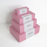Boîte en carton ondulé rose personnalisée, boîte d'expédition en papier pour colis, emballage pour la logistique