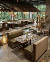 Vente directe usine : Banquette de restaurant occidental, Banquette murale pour restaurant, Banquette de café, Ensemble table et chaises