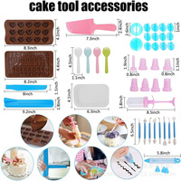 Kit de Décoration de Gâteaux, 635 Pièces Fournitures de Décoration Ensemble de Moules Douilles Glaçage Plateau Tournant Cake Topper avec 3 Moules à Manqué