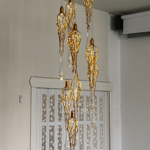 Luminaire suspendu dans le hall de l'hôtel Villa Escalier Décoration <span class=keywords><strong>Lustre</strong></span> en cristal Lampe Éclairage personnalisé <span class=keywords><strong>Lustre</strong></span> Lampe pour <span class=keywords><strong>maison</strong></span> - Product Image 2