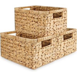 Eco Friendly Rectangular Water Hyacinth Seagrass Storage <b>Bin</b> Gift Basket Tray Home Decor Organizer Direct Vietnam Export - Product Image 5