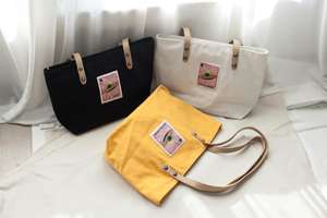 Sac fourre-tout de voyage en toile de coton naturel avec poignées en cuir Logo personnalisé écologique pour emballage cadeau Promotion - Product Image 3